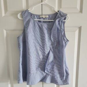 Blue Striped Sleeveless Top